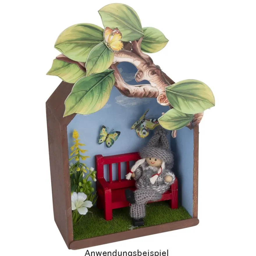 Miniatur-Holzbänke, 8cm x 3,4cm x 6cm, 2 Stück