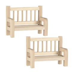 Miniatur-Holzbänke, 8cm x 3,4cm x 6cm, 2 Stück