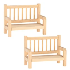 Miniatur-Holzbänke, 10cm x 4,4cm x 7,5cm, 2 Stück