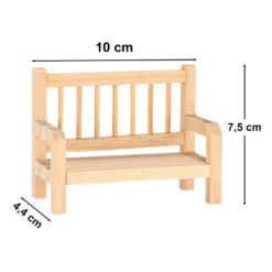 Miniatur-Holzbänke, 10cm x 4,4cm x 7,5cm, 2 Stück