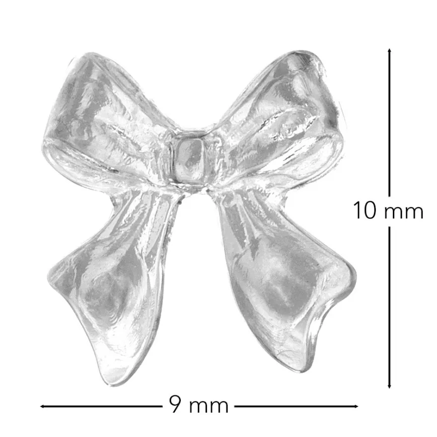 Miniatur-Schmuckstein-Schleifen, transparent, 0,9cm x 1cm x 0,2cm, grau, 100 Stück