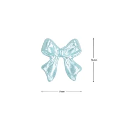 Miniatur-Schmuckstein-Schleifen, perlmutt, 0,9cm x 1cm x 0,2cm, pastell-blau, 100 Stück