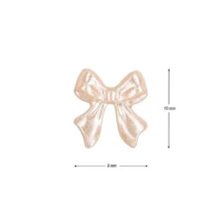 Miniatur-Schmuckstein-Schleifen, perlmutt, 0,9cm x 1cm x 0,2cm, pastell-apricot, 100 Stück
