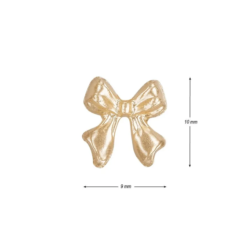 Miniatur-Schmuckstein-Schleifen, perlmutt, 0,9cm x 1cm x 0,2cm, gold, 100 Stück