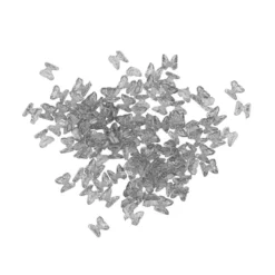 Miniatur-Schmuckstein-Schmetterlinge, transparent, 0,6cm x 0,6cm x 0,3cm, grau, 100 Stück