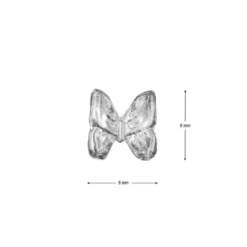 Miniatur-Schmuckstein-Schmetterlinge, transparent, 0,6cm x 0,6cm x 0,3cm, grau, 100 Stück
