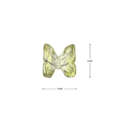 Miniatur-Schmuckstein-Schmetterlinge, transparent, 0,6cm x 0,6cm x 0,3cm, waldgrün, 100 Stück