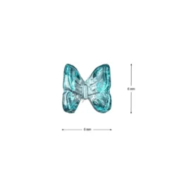 Miniatur-Schmuckstein-Schmetterlinge, transparent, 0,6cm x 0,6cm x 0,3cm, petrol, 100 Stück