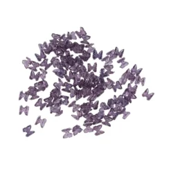 Miniatur-Schmuckstein-Schmetterlinge, transparent, 0,6cm x 0,6cm x 0,3cm, aubergine, 100 Stück