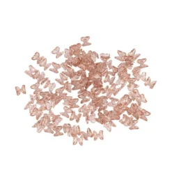 Miniatur-Schmuckstein-Schmetterlinge, transparent, 0,6cm x 0,6cm x 0,3cm, rosenholz, 100 Stück