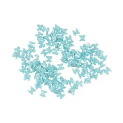 Miniatur-Schmuckstein-Schmetterlinge, perlmutt, 0,6cm x 0,6cm x 0,3cm, pastell-blau, 100 Stück
