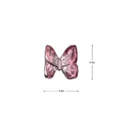 Miniatur-Schmuckstein-Schmetterlinge, transparent, 0,6cm x 0,6cm x 0,3cm, beere, 100 Stück