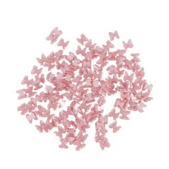 Miniatur-Schmuckstein-Schmetterlinge, perlmutt, 0,6cm x 0,6cm x 0,3cm, pastell-pink, 100 Stück
