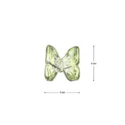 Miniatur-Schmuckstein-Schmetterlinge, transparent, 0,6cm x 0,6cm x 0,3cm, grün, 100 Stück