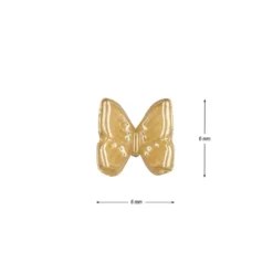 Miniatur-Schmuckstein-Schmetterlinge, perlmutt, 0,6cm x 0,6cm x 0,3cm, gold, 100 Stück