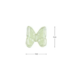 Miniatur-Schmuckstein-Schmetterlinge, perlmutt, 0,6cm x 0,6cm x 0,3cm, pastell-grün, 100 Stück