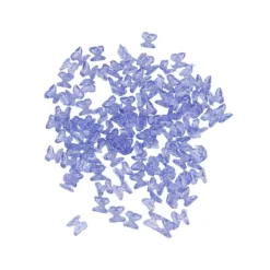 Miniatur-Schmuckstein-Schmetterlinge, transparent, 0,6cm x 0,6cm x 0,3cm, violett, 100 Stück