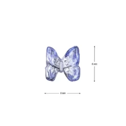 Miniatur-Schmuckstein-Schmetterlinge, transparent, 0,6cm x 0,6cm x 0,3cm, violett, 100 Stück