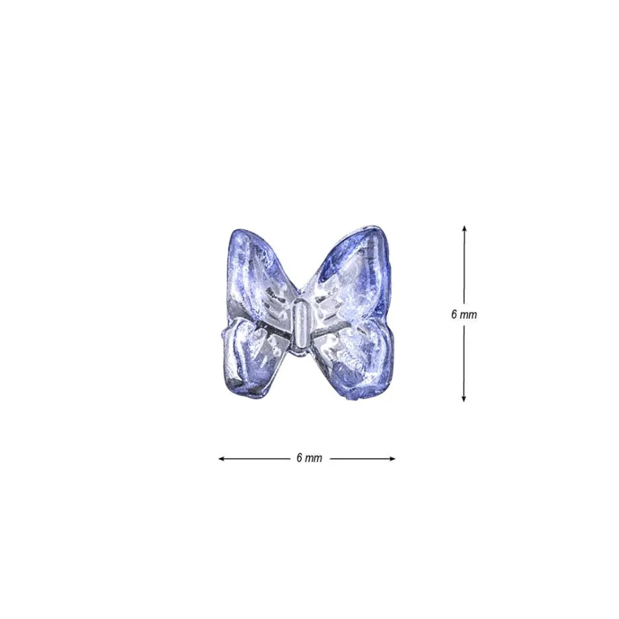 Miniatur-Schmuckstein-Schmetterlinge, transparent, 0,6cm x 0,6cm x 0,3cm, violett, 100 Stück