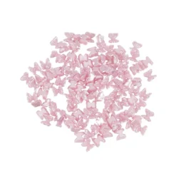 Miniatur-Schmuckstein-Schmetterlinge, perlmutt, 0,6cm x 0,6cm x 0,3cm, rosa, 100 Stück