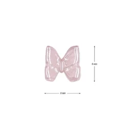 Miniatur-Schmuckstein-Schmetterlinge, perlmutt, 0,6cm x 0,6cm x 0,3cm, rosa, 100 Stück