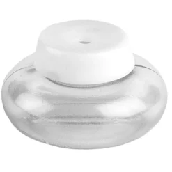 Mini-Kugelvase aus Kunststoff, Ø 4cm, 2cm hoch, transparent, weißer Silikondeckel mit Loch, 10 Stück