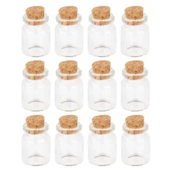 Mini-Reagenzgläser mit Korken, Ø 2,1cm, 3cm hoch, 12 Stück