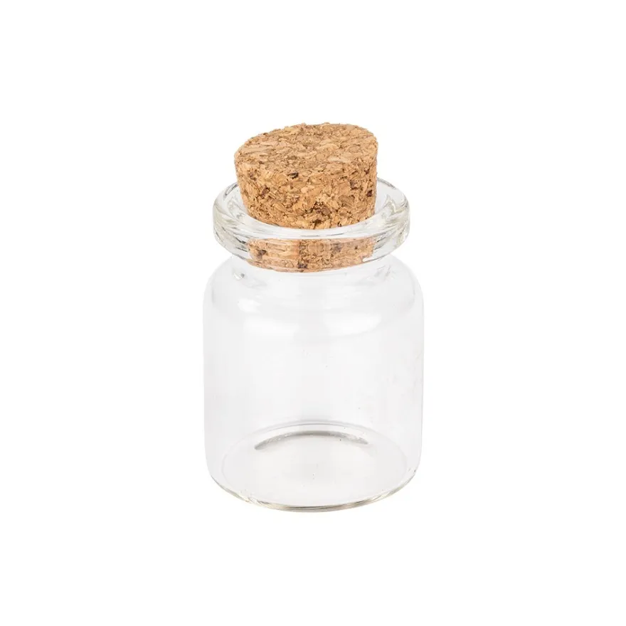 Mini-Reagenzgläser mit Korken, Ø 2,1cm, 3cm hoch, 12 Stück