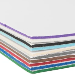 Moosgummi, beidseitig klebend, DIN A4, 2mm, 10 verschiedene Farben, 10 Bogen
