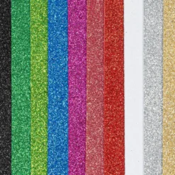 Moosgummi, Glitzer 3, DIN A4, 2mm stark, verschiedene Farben, 10 Bogen