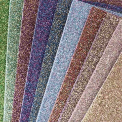 Moosgummi, selbstklebend, Duo-Glitzer, DIN A4, 2mm, verschiedene Farben, 10 Bogen