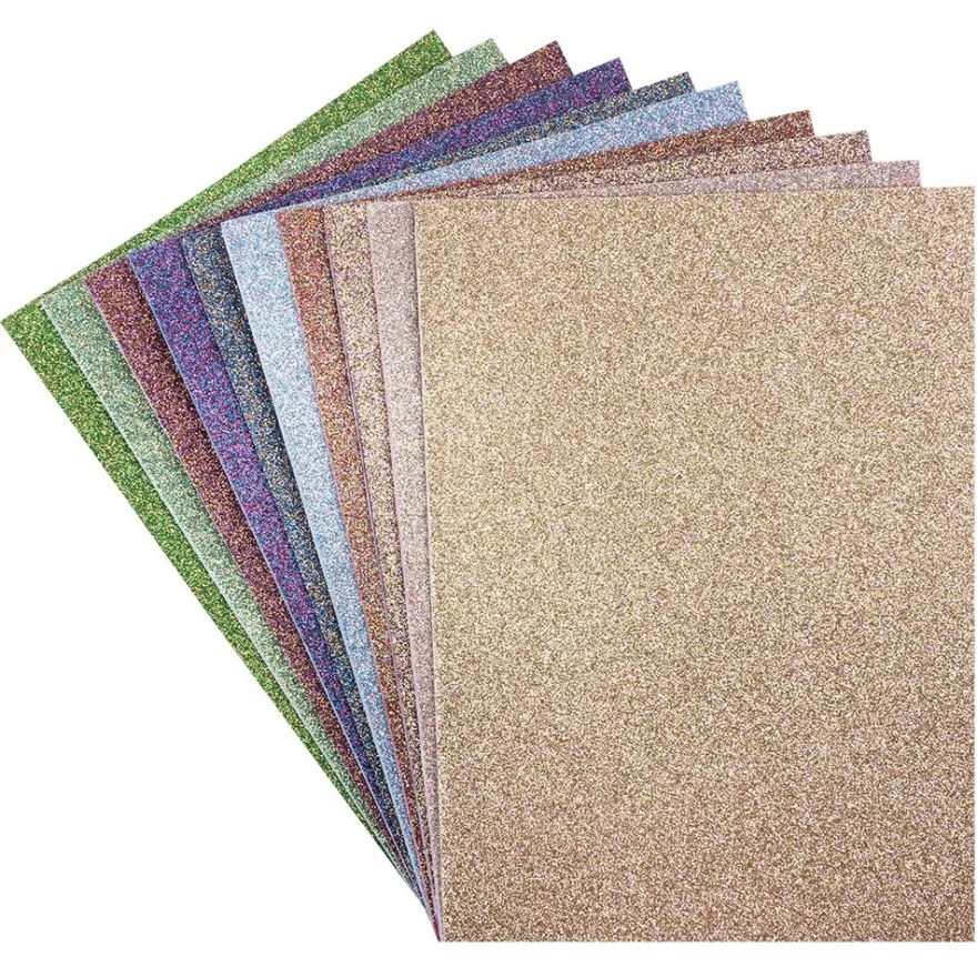 Moosgummi, selbstklebend, Duo-Glitzer, DIN A4, 2mm, verschiedene Farben, 10 Bogen