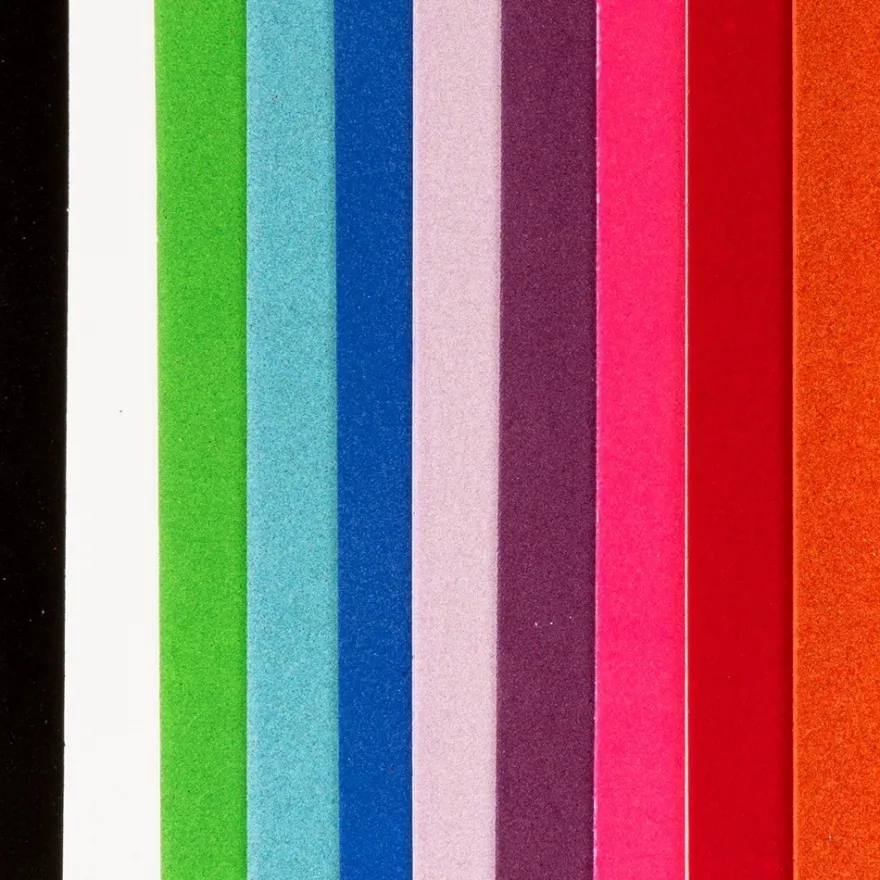 Moosgummi, selbstklebend, Filzoptik, DIN A4, 2mm, 10 Farben, 10 Bogen