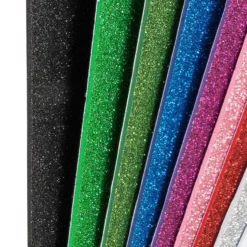 Moosgummi, selbstklebend, Glitzer 5, DIN A4, 2mm, verschiedene Farben, 10 Bogen