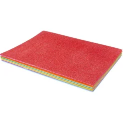 Moosgummi, selbstklebend, Glitzer 10, DIN A4, 2mm, verschiedene Farben, 10 Bogen