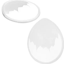 Motiv-Bolblister, Ei, Design 2, transparent mit weißem Eierschalendesign,10 Stück