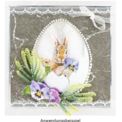Motiv-Bolblister, Ei, Design 2, transparent mit weißem Eierschalendesign,10 Stück