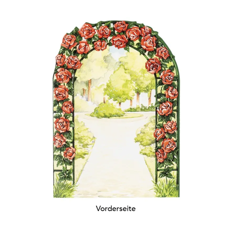 Motiv-Doppelgrußkarte Rosenbogen, 10 Stück