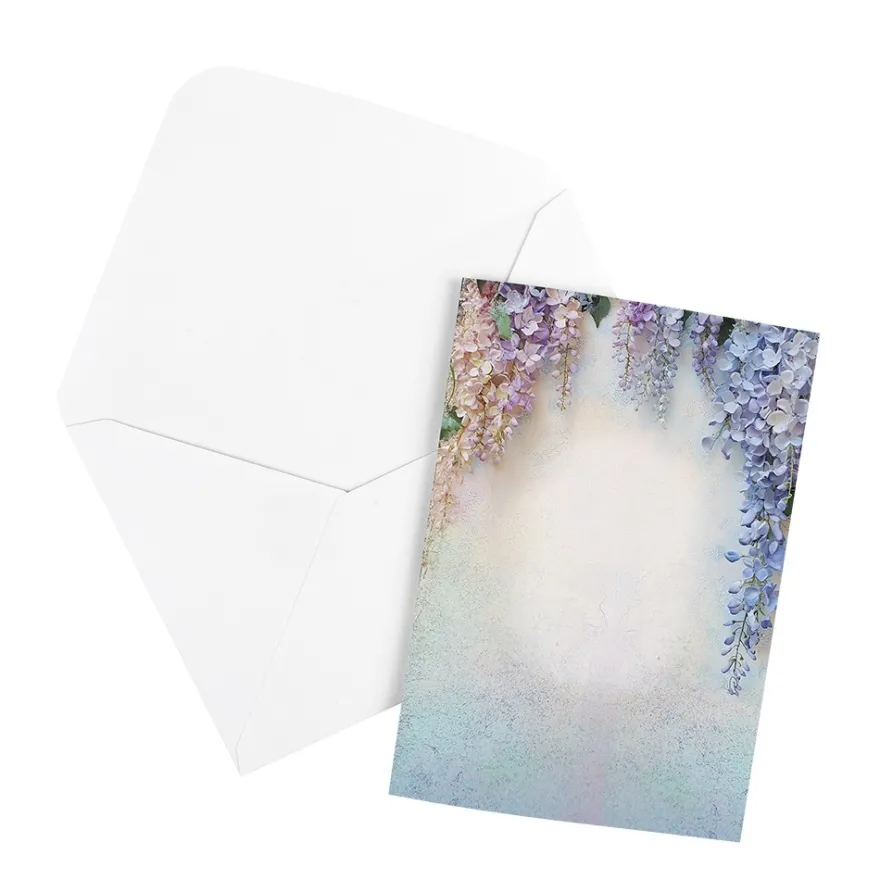 Motiv-Grußkarten, Blatt- & Blumenranken, 11,5cm x 16,5 cm, 2 Designs, inkl. Umschläge, 10 Stück