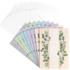 Motiv-Grußkarten, Blattranken, B6, 230 g/m², versch. Designs, inkl. Umschläge, 10 Stück