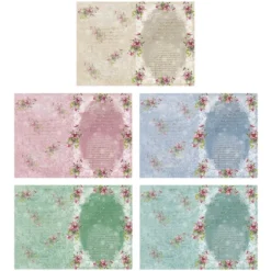 Motiv-Grußkarten, Blüten & Spitze, 11,5cm x 16,5cm, 5 Farben, inkl. Umschläge, 10 Stück