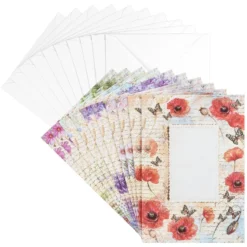 Motiv-Grußkarten, Blütentraum 4, B6, 230 g/m³, 5 Designs, inkl. weißen Umschlägen, 10 Stück