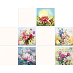 Motiv-Grußkarten, Blumen, 16cm x 16cm, 5 Designs, inkl. Umschläge, 10 Stück