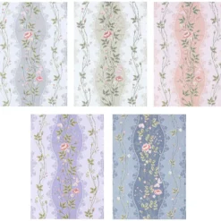 Motiv-Grußkarten, Blumenranken, B6, 230 g/m², 5 versch. Farben, inkl. Umschläge, 10 Stück