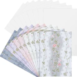 Motiv-Grußkarten, Blumenranken, B6, 230 g/m², 5 versch. Farben, inkl. Umschläge, 10 Stück