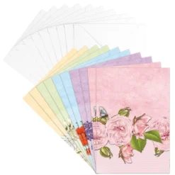 Motiv-Grußkarten, Blumenranken 2, 11,5cm x 16,5cm, 5 Designs, inkl. Umschläge, 10 Stück