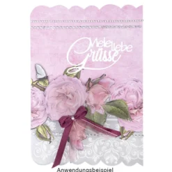 Motiv-Grußkarten, Blumenranken 2, 11,5cm x 16,5cm, 5 Designs, inkl. Umschläge, 10 Stück