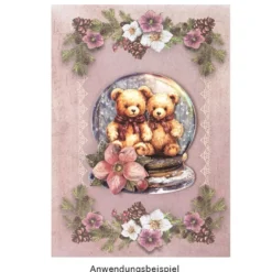 Motiv-Grußkarten, Christrosen-Rahmen, 11,5cm x 16,5cm, 5 Farben, inkl. Umschläge, 10 Stück