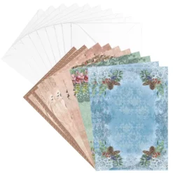 Motiv-Grußkarten, Festliche Spitze, 11,5cm x 16,5cm, 230g/m², 5 Designs, inkl. Umschläge, 10 Stück