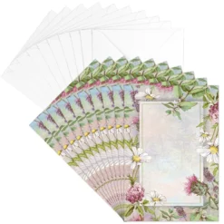 Motiv-Grußkarten, Florale Rahmen 1, 11,5cm x 16,5 cm, inkl. Umschläge, 10 Stück